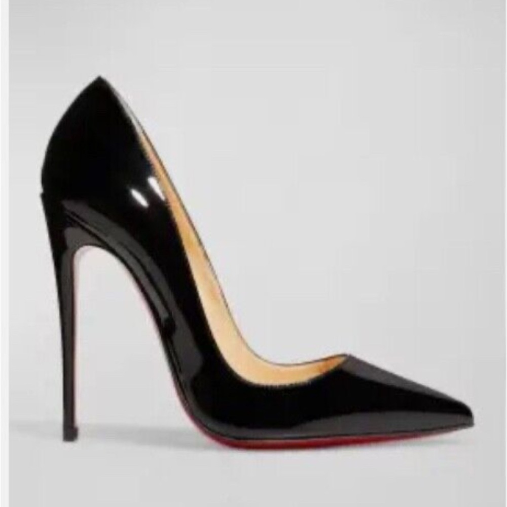 100% AUTHENTIC NEW WOMEN LOUBOUTIN SO KATE 120 BLACK PATENT PUMPS/HEELS US 9
